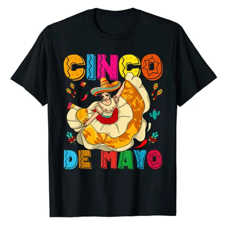 Cinco De Mayo Shirt Mexican Girl Dancing Jarabe Tapatío T-Shirt Funny Party Costume Women's Fashion Graphic Tee Top Novelty Gift
Cinco De Mayo Shirt Mexican Girl Dancing Jarabe Tapatío T-Shirt Funny Party Costume Women's Fashion Graphic Tee Top Novelty Gift