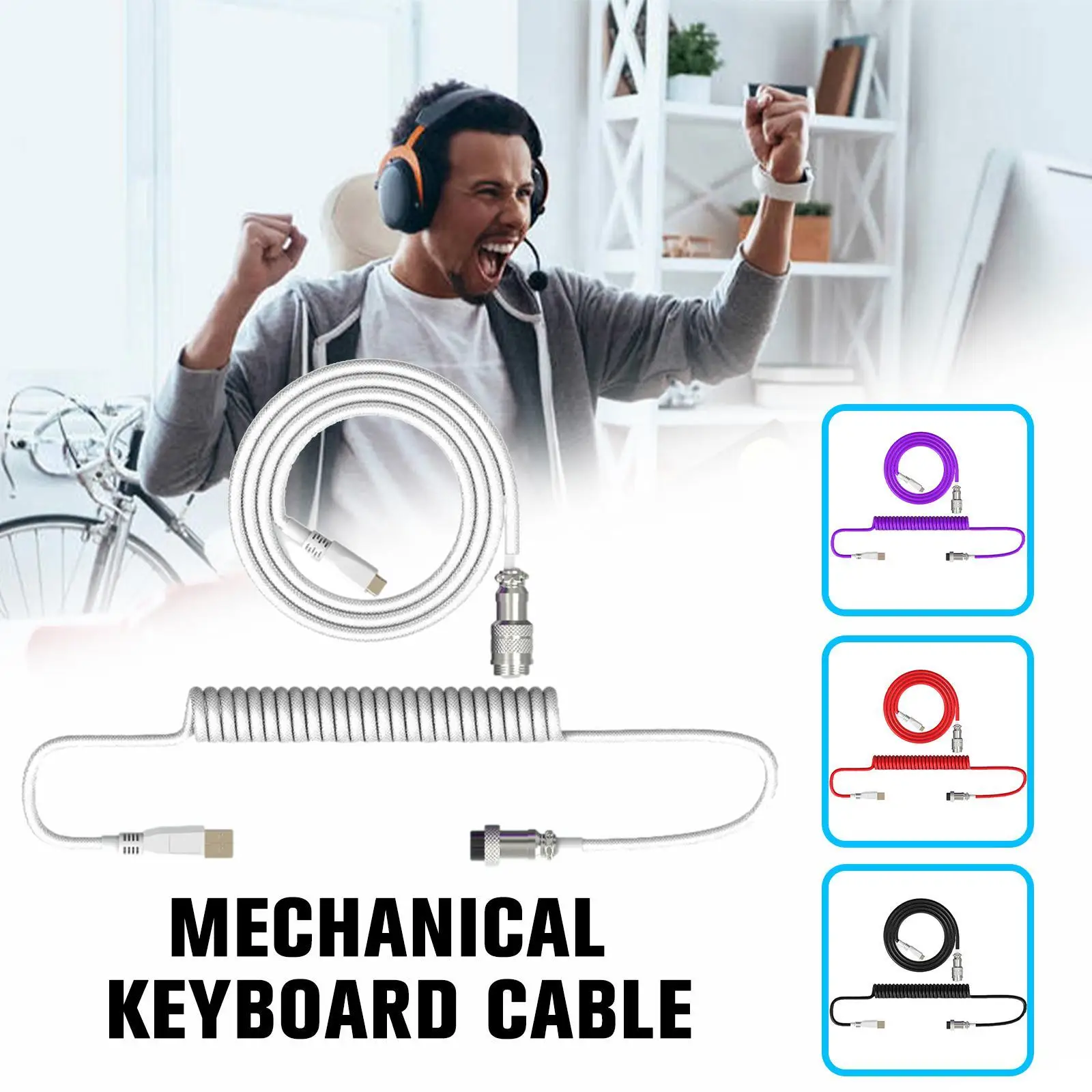 1 Pair Type C USB Cable Mechanical Keyboard Cable C-Wrap Aviation Connector USB Cable Kit Desktop Computer Accessories
1 Pair Type C USB Cable Mechanical Keyboard Cable C-Wrap Aviation Connector USB Cable Kit Desktop Computer Accessories