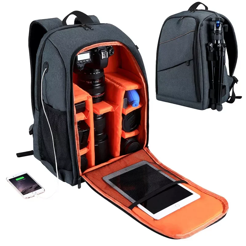 Large Capacity Camera Backpack Waterproof Photography Bag with Charging Headphone Hole Rain Cover Camera Shoulder Bag DSLR Bags
Large Capacity Camera Backpack Waterproof Photography Bag with Charging Headphone Hole Rain Cover Camera Shoulder Bag DSLR Bags