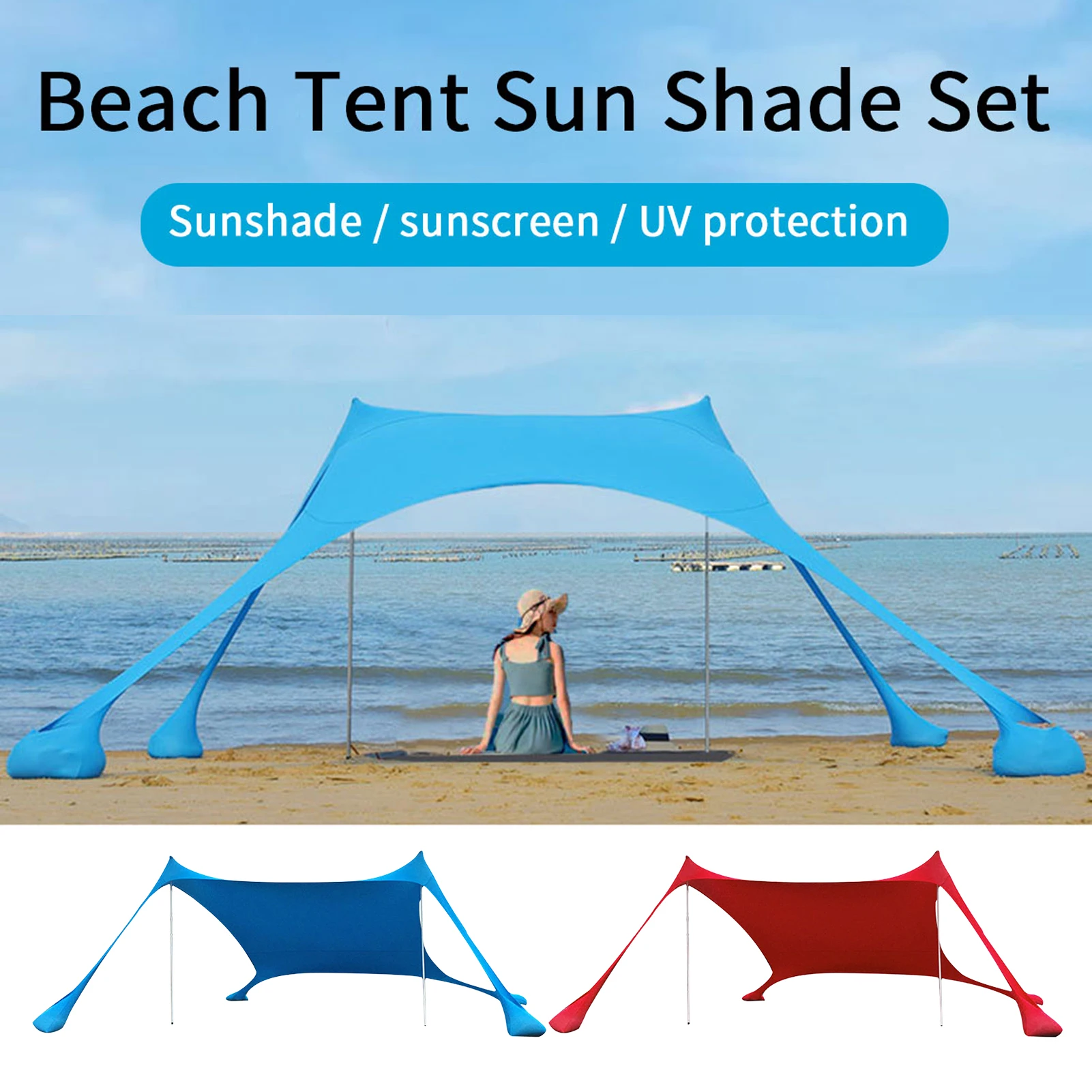 Shades Beach Tent Beach Shade Tent Windproof Design Sun Shelter UPF50 Portable Family Tent For Outdoor Camping Tent
Shades Beach Tent Beach Shade Tent Windproof Design Sun Shelter UPF50 Portable Family Tent For Outdoor Camping Tent
