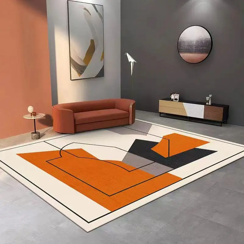 

Скандинавский абстрактный геометрический ковер для гостиной, спальни, домашний прикроватный диван, стол, напольный коврик, легкий роскошный нескользящий детский ковер для игровой площадки