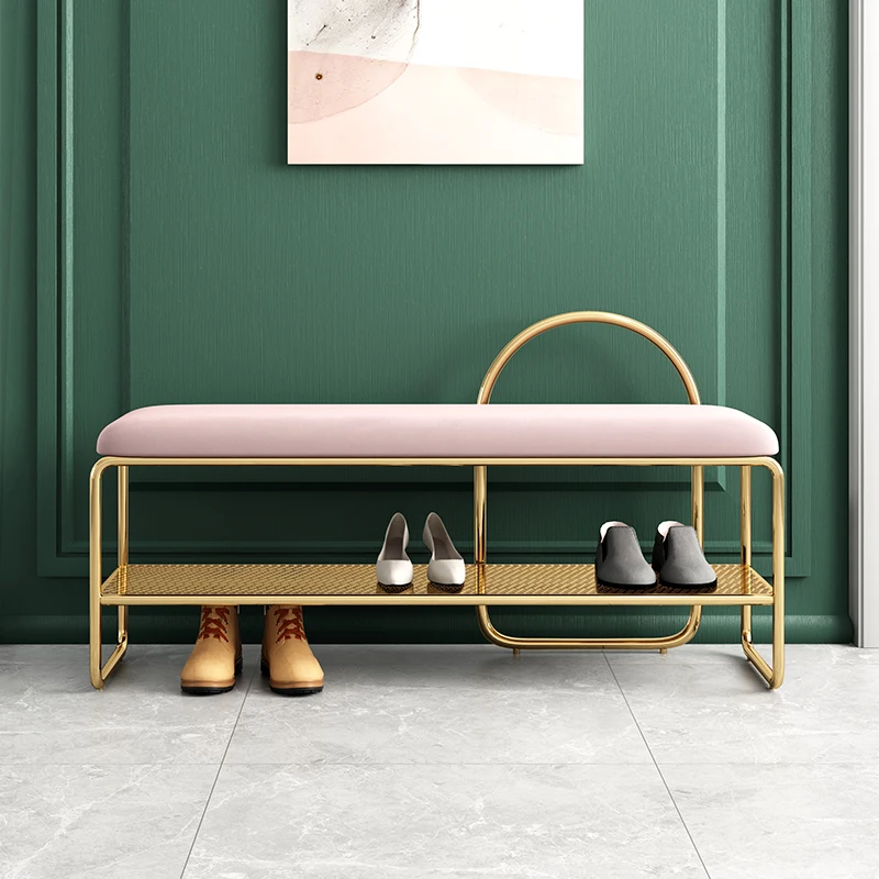 Iron Fashion Shoe Stool Light Luxury Corridor Soft Bag Cushion Shoe Cabinet Household Hollow Double-layer Shoe Rack Furniture
Iron Fashion Shoe Stool Light Luxury Corridor Soft Bag Cushion Shoe Cabinet Household Hollow Double-layer Shoe Rack Furniture