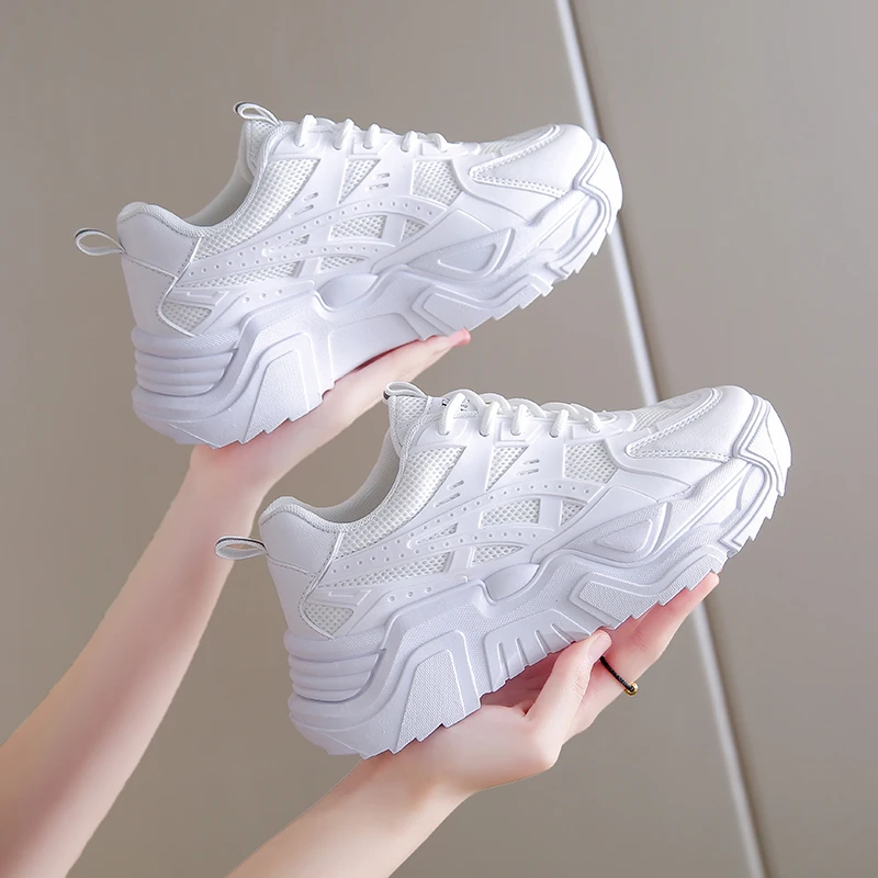 2022 New Fashion Women's Sneakers Solid Color Breathable Mesh Shoes Low Top Thick Bottom Sports Casual Women's Shoes
2022 New Fashion Women's Sneakers Solid Color Breathable Mesh Shoes Low Top Thick Bottom Sports Casual Women's Shoes