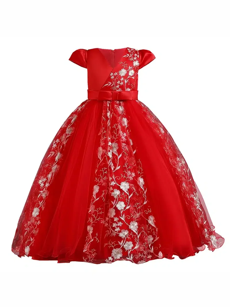 Girls Princess Dress Flower Embroidery Tutu Dress Wedding Flower Girls Performance Dress For New Year Christmas Evening Birthday
Girls Princess Dress Flower Embroidery Tutu Dress Wedding Flower Girls Performance Dress For New Year Christmas Evening Birthday