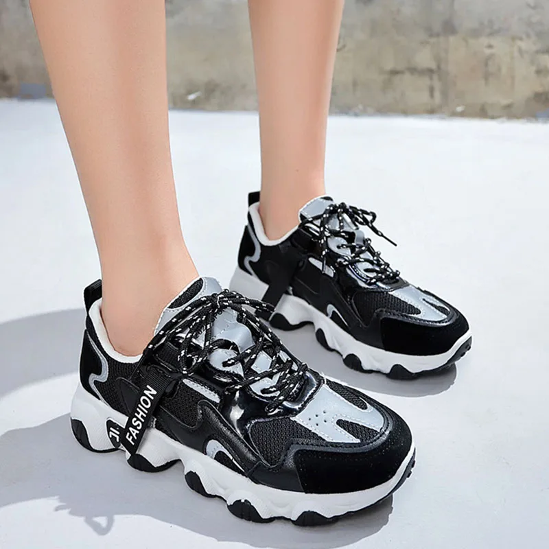 Rimocy Beige Laser Platform Sneakers Women Breathable Mesh Flat Vulcanized Shoes Woman Soft Bottom Lace Up Casual Shoes Ladies
Rimocy Beige Laser Platform Sneakers Women Breathable Mesh Flat Vulcanized Shoes Woman Soft Bottom Lace Up Casual Shoes Ladies