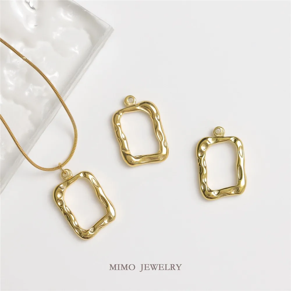 Color titanium steel gold plated irregular concave hollow rectangular pendant necklace DIY accessories
Color titanium steel gold plated irregular concave hollow rectangular pendant necklace DIY accessories