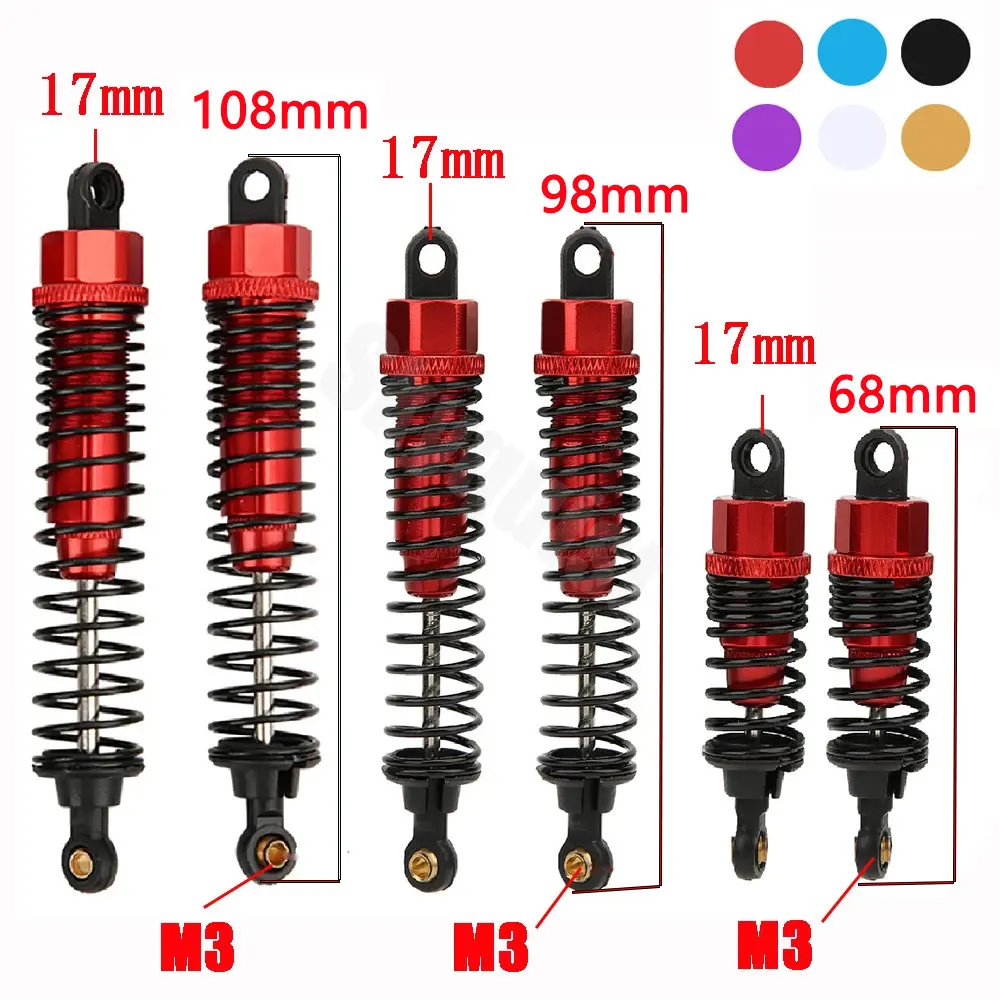 

NEW 4pcs 68mm/98mm /108mm Aluminum Shocks Absorbers Damper for HSP HPI 1/10 Scale RC Car On-Road Monster Truck Off Road Buggy