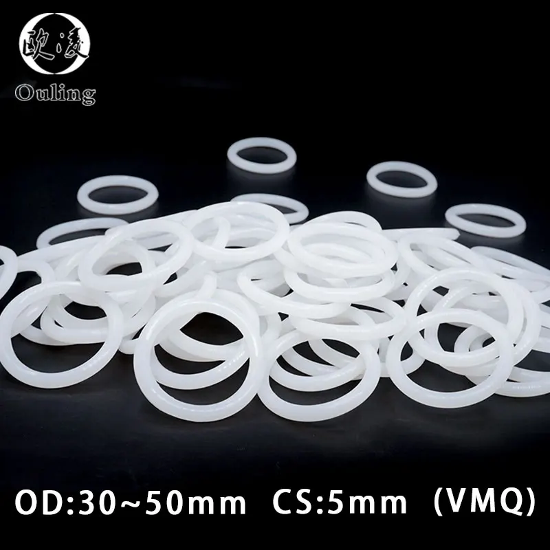 2PCS/lot White Silicon Ring Silicone/VMQ O ring CS5mm Thickness OD30/35/40/45/50mm Rubber O ring Seal Rings Oil Gasket Washer
2PCS/lot White Silicon Ring Silicone/VMQ O ring CS5mm Thickness OD30/35/40/45/50mm Rubber O ring Seal Rings Oil Gasket Washer