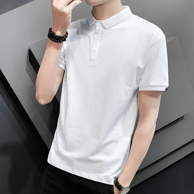 Summer Short-sleeved T-shirt Men's Collar Lapel POLO Shirt Business Solid Color Pure White Simple and Versatile Male 2022
Summer Short-sleeved T-shirt Men's Collar Lapel POLO Shirt Business Solid Color Pure White Simple and Versatile Male 2022