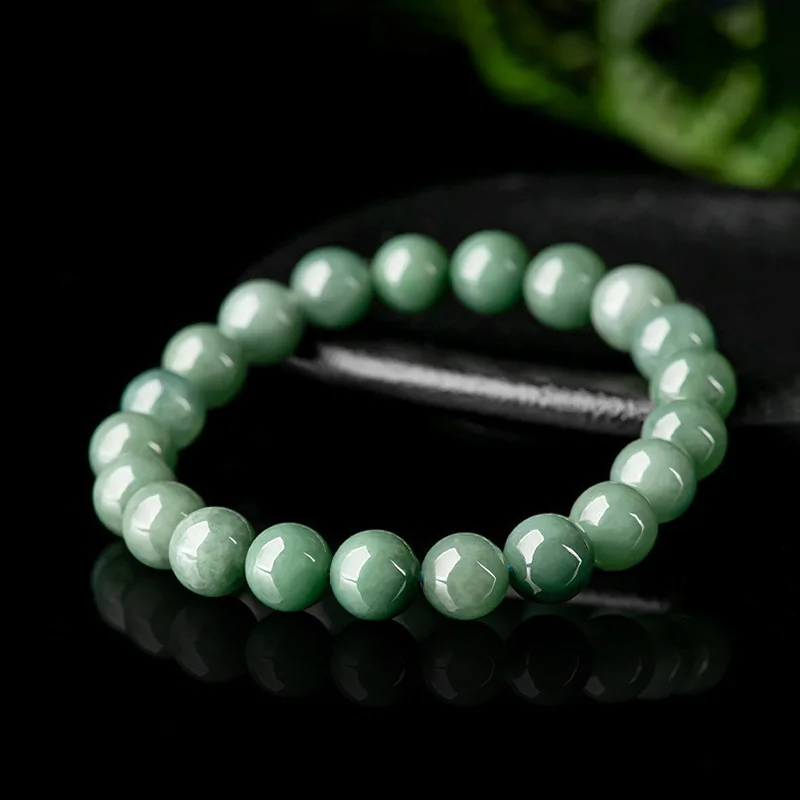 Authentic Myanmar A-grade Jade Waxy Seed Oil Green Hand Chain 9mm Ice Seed Jade Bead Bracelet for Women 
Authentic Myanmar A-grade Jade Waxy Seed Oil Green Hand Chain 9mm Ice Seed Jade Bead Bracelet for Women