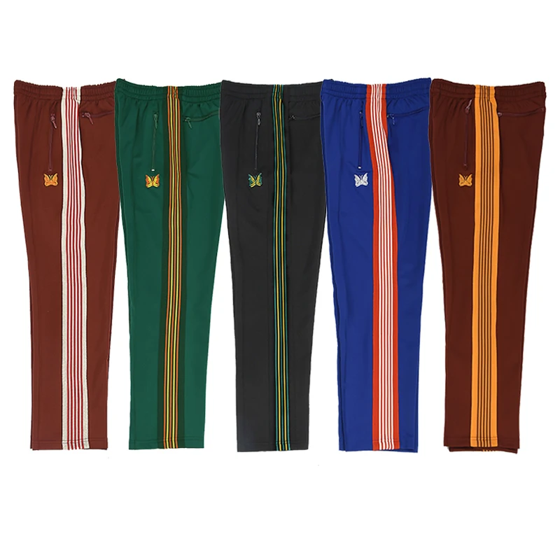 2023 New Needles Pants Men Women Multicolor Stripes AWGE Track Pants Embroidery Butterfly Logo Elastic Waist Trousers
2023 New Needles Pants Men Women Multicolor Stripes AWGE Track Pants Embroidery Butterfly Logo Elastic Waist Trousers