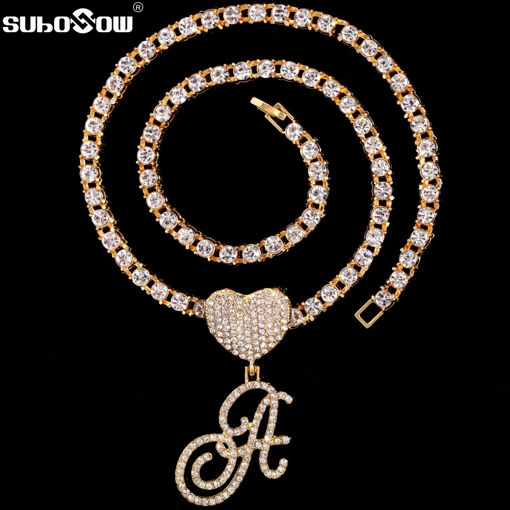 Trendy New A-Z Cursive Initial Letter Heart Pendant Necklace For Women Paved Rhinestone Tennis Chain Necklace Iced Out Jewelry
Trendy New A-Z Cursive Initial Letter Heart Pendant Necklace For Women Paved Rhinestone Tennis Chain Necklace Iced Out Jewelry
