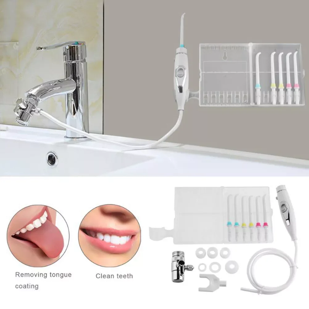 6 Tip Family Switch Faucet Oral Jet Irrigator Pressure Water Toothbrush Floss Dental Flosser Oral Hygiene Teeth Cleaner 
6 Tip Family Switch Faucet Oral Jet Irrigator Pressure Water Toothbrush Floss Dental Flosser Oral Hygiene Teeth Cleaner