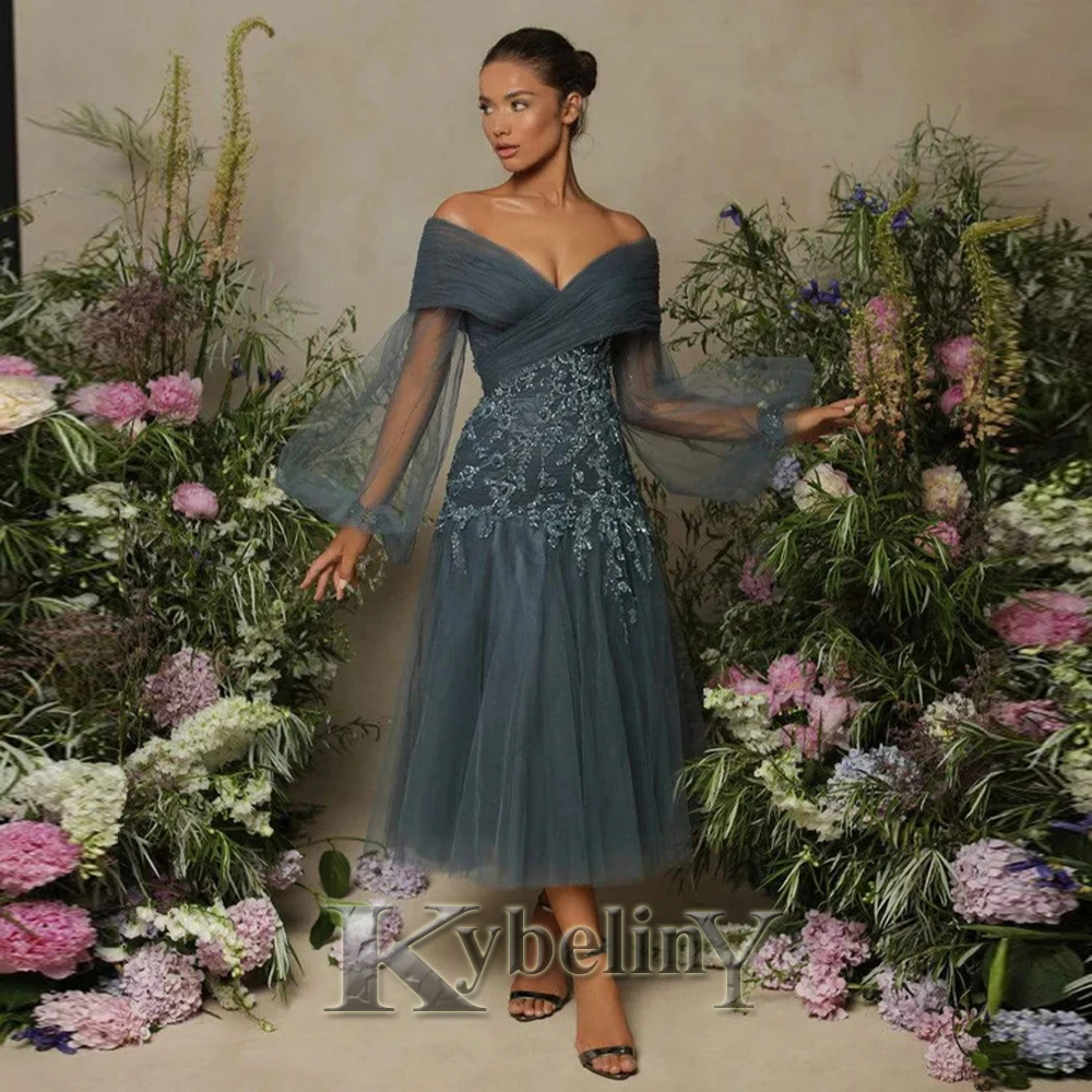 Kybeliny Dark Gray Prom Dress Ankle-Length Appliques Puff Sleeves For Women Tulle Evening Gowns Vestido De Fiesta Custom Made
Kybeliny Dark Gray Prom Dress Ankle-Length Appliques Puff Sleeves For Women Tulle Evening Gowns Vestido De Fiesta Custom Made