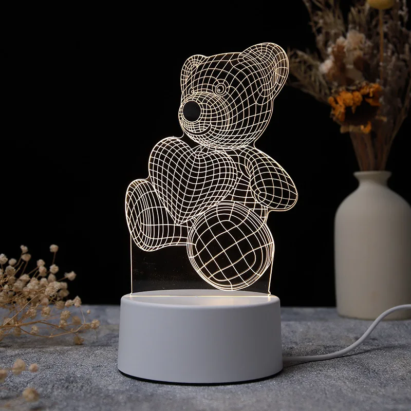 Акриловый 3D ночник, светодиодная лампа с USB, настольное сердце, медведь, светильник для дома, новогодние подарки, рождевечерние НКА, свадьба, ...
Акриловый 3D ночник, светодиодная лампа с USB, настольное сердце, медведь, светильник для дома, новогодние подарки, рождевечерние НКА, свадьба, ...