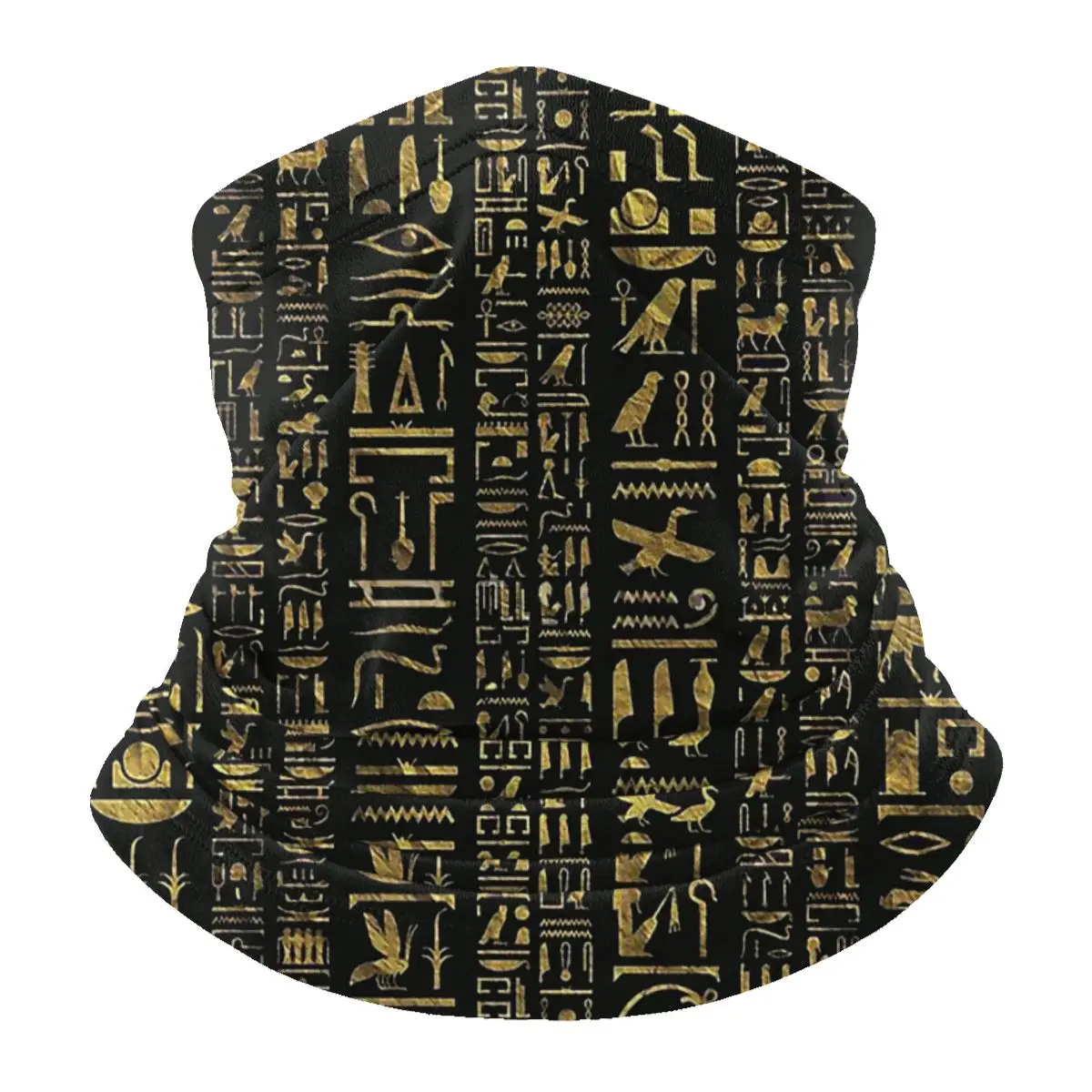 

Hieroglyphs Vintage Gold Black Multifunctional Scarves Scarf Ancient Egypt Egyptian Africa Face Head Wrap Cover UV Protection