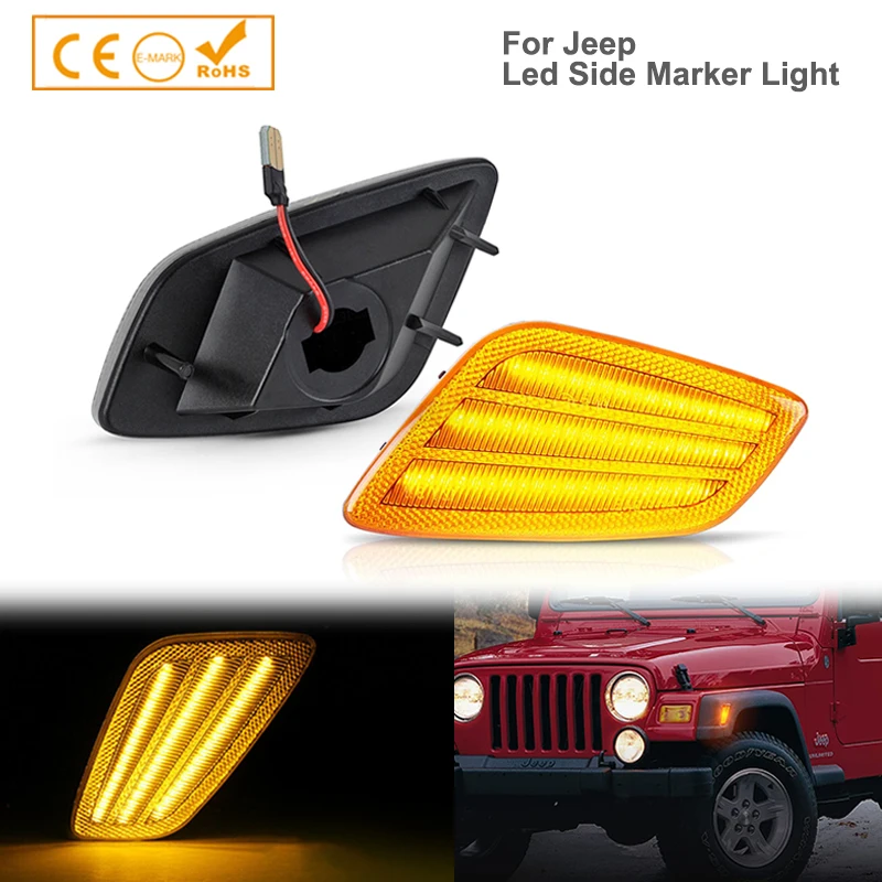 2Pcs Dynamic Amber LED Bumper Signal Fender Side Marker Lights For 1997-2006 Jeep Wrangler TJ OEM# 55155629AC
2Pcs Dynamic Amber LED Bumper Signal Fender Side Marker Lights For 1997-2006 Jeep Wrangler TJ OEM# 55155629AC