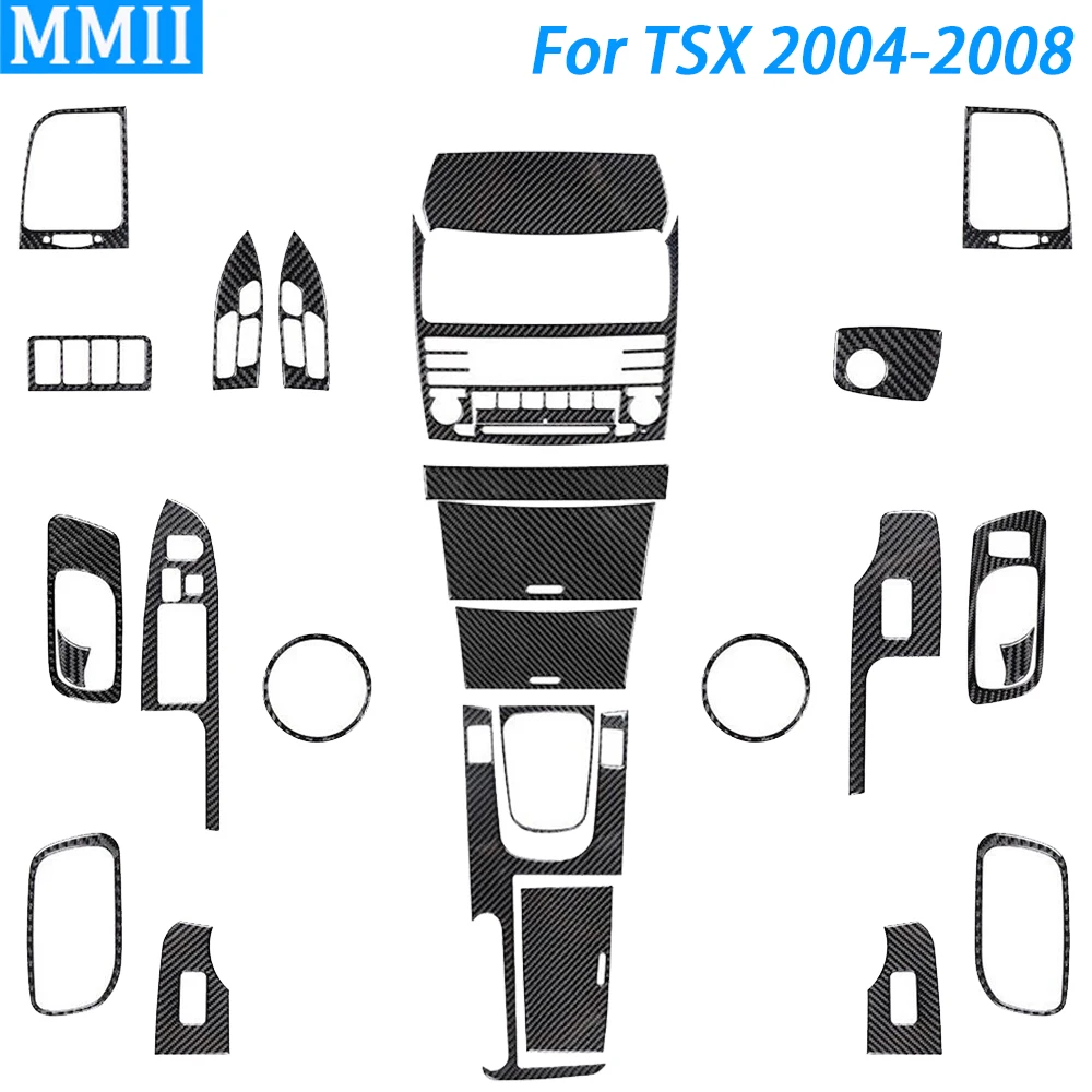 27 шт. полный комплект из натурального углеродного волокна для интерьера автомобиля, крышка переключения передач, декоративные аксессуары, наклейка для Acura TSX 2004-2008 
27 шт. полный комплект из натурального углеродного волокна для интерьера автомобиля, крышка переключения передач, декоративные аксессуары, наклейка для Acura TSX 2004-2008