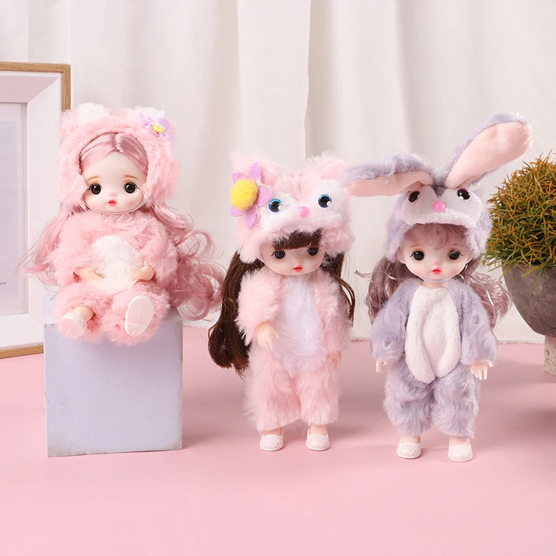 

17 см мини-кукла с подвижным шарниром с одеждой + обувью, 3d кукла, игрушка для девочек, подарки, 13 съемных шарниров, кукла с плюшевой одеждой, подарок, новинка