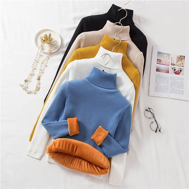 Women Thick Turtleneck Sweater Warm Velvet White Knitted Jumper Casual Pullover Simple Solid Color Female Basic Tops
Women Thick Turtleneck Sweater Warm Velvet White Knitted Jumper Casual Pullover Simple Solid Color Female Basic Tops