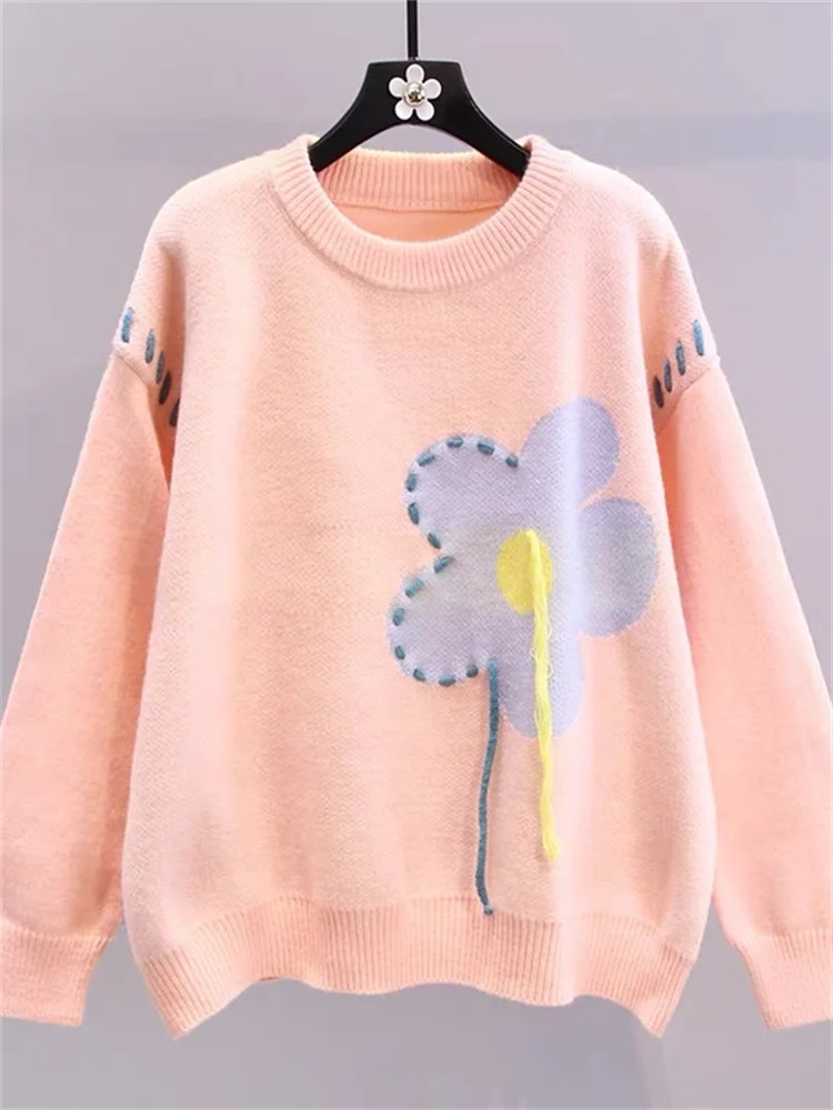 Hsa Korean Fashion Floral Knitted Sweater Woman Harajuku Sweet Oversized Tops Tassel Casual Loose Jumper Y2K Clothes Winter
Hsa Korean Fashion Floral Knitted Sweater Woman Harajuku Sweet Oversized Tops Tassel Casual Loose Jumper Y2K Clothes Winter