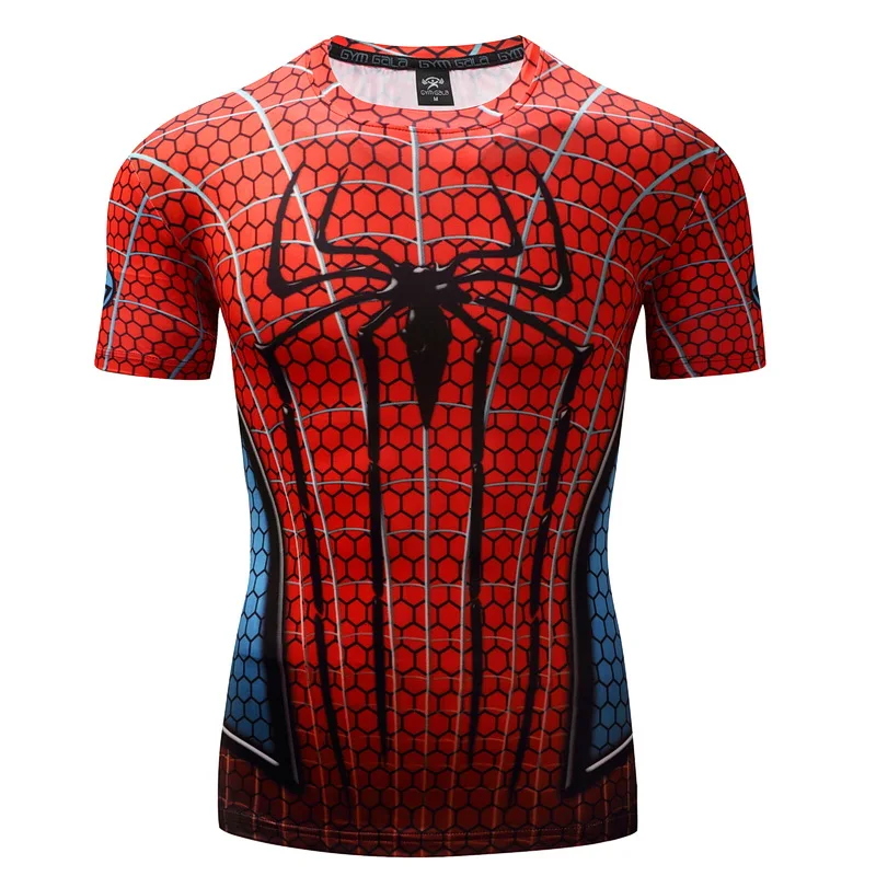 

Модная мужская футболка с принтом паука, уличная спортивная футболка с коротким рукавом для бодибилдинга, летняя быстросохнущая уличная одежда