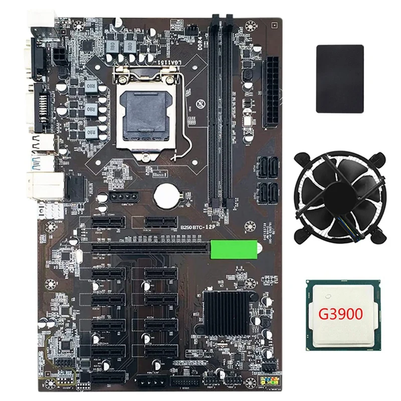 Материнская плата B250 BTC для майнера, USB3.0 SATA3.0 LGA1151 с SATA SSD 128G + G3900 ЦП + вентилятор охлаждения, поддержка DDR4 VGA
Материнская плата B250 BTC для майнера, USB3.0 SATA3.0 LGA1151 с SATA SSD 128G + G3900 ЦП + вентилятор охлаждения, поддержка DDR4 VGA