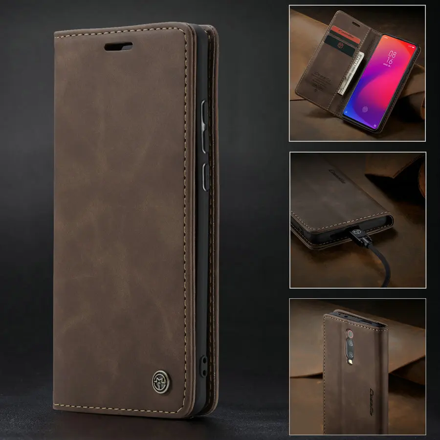 

New Style CaseMe Case For Xiaomi Redmi MI 9T Note 9 Pro Ultra Thin Retro Leather Wallet Book Case For Redmi K20 K20Pro Note 9s C