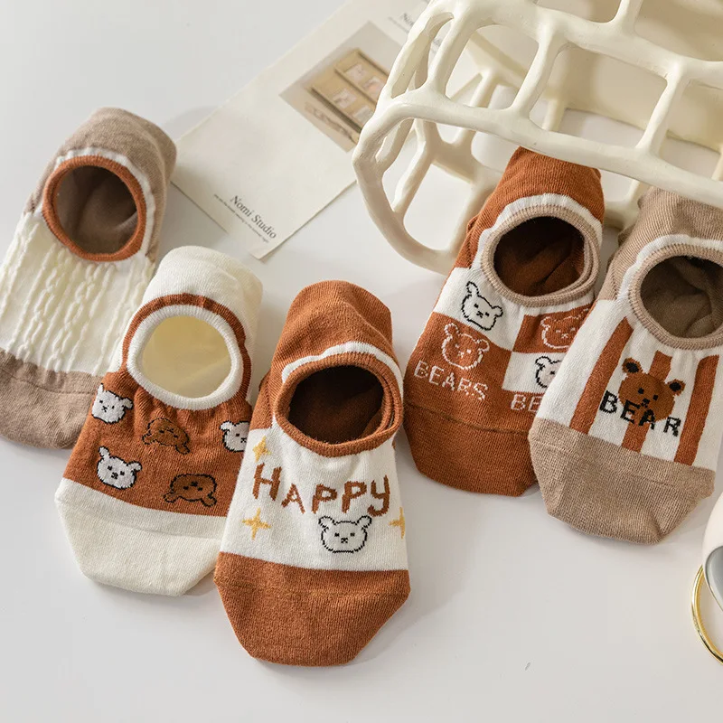Cartoon Women Socks Bear Jacquard Sweet Cotton Sock Woman Khaki Boat Girls Cute Sox Spring Summer Standard Soft Comfortable Sock
Cartoon Women Socks Bear Jacquard Sweet Cotton Sock Woman Khaki Boat Girls Cute Sox Spring Summer Standard Soft Comfortable Sock