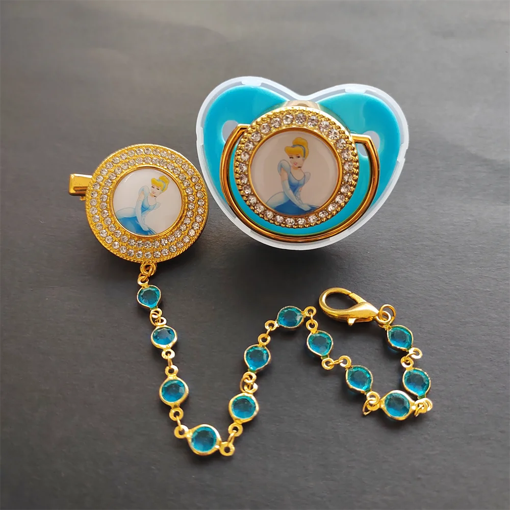 0-36 Months Deluxe Custom Baby Pacifier Disney Stitch Donald Duck Princess Print Blingbling Pacifier with Chain Clip Chupete
0-36 Months Deluxe Custom Baby Pacifier Disney Stitch Donald Duck Princess Print Blingbling Pacifier with Chain Clip Chupete