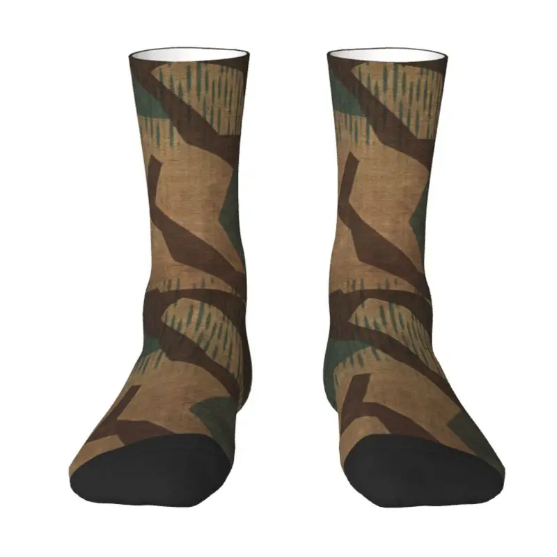 

Splintertarn German WW2 Camouflage Mens Crew Socks Cute Military Army Tactical Camo Spring Summer Autumn Winter Dress Socks