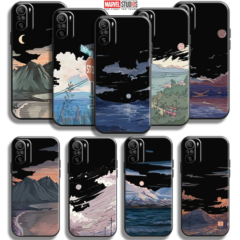 Hand Painting Landscape For Xiaomi Redmi K40 Pro Gaming Phone Case Soft Carcasa Black Liquid Silicon
Hand Painting Landscape For Xiaomi Redmi K40 Pro Gaming Phone Case Soft Carcasa Black Liquid Silicon