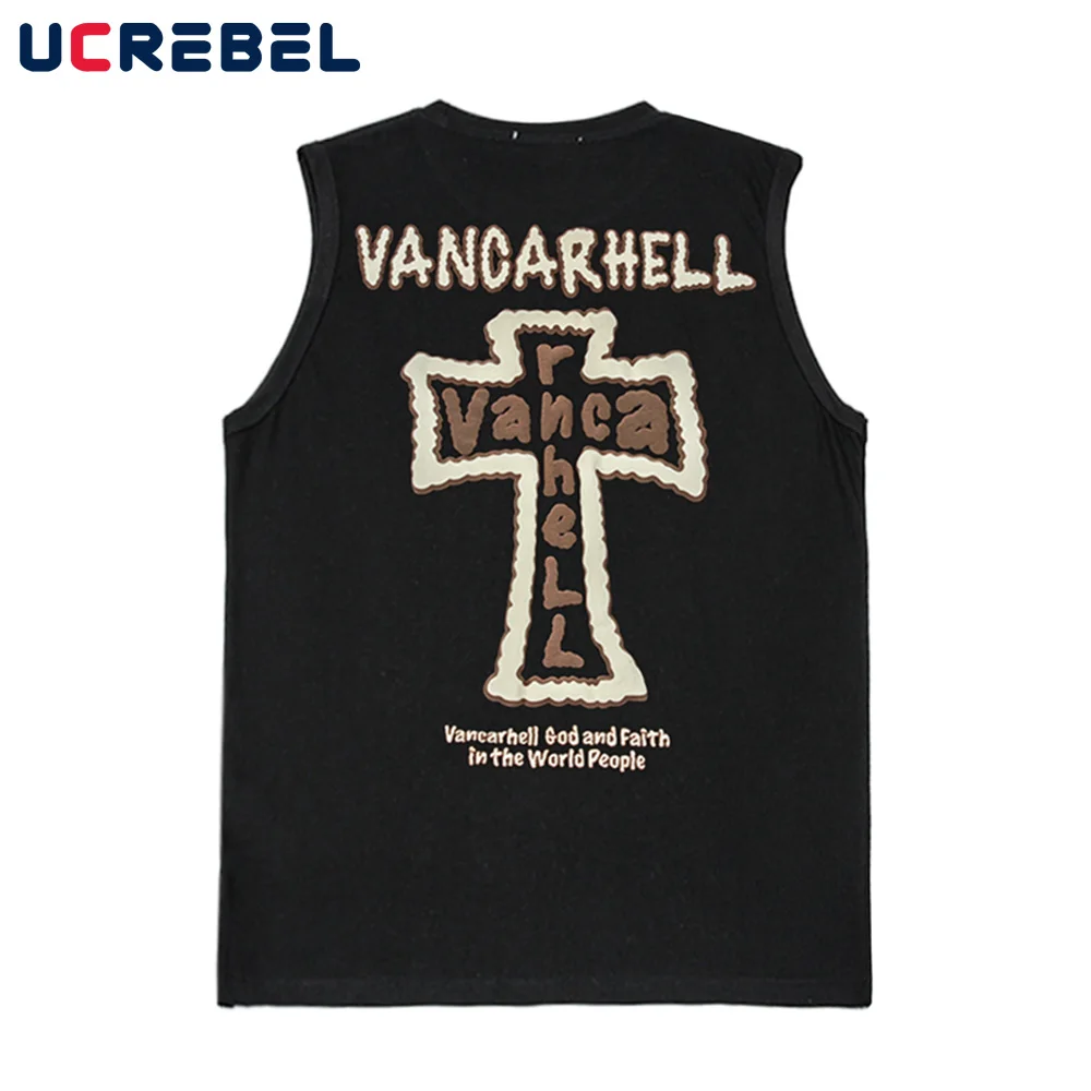 Cross Foam Print Sleeveless Vest Mens Summer Streetwear Round Neck Sports Casual Top Simple Loose Tank Men
Cross Foam Print Sleeveless Vest Mens Summer Streetwear Round Neck Sports Casual Top Simple Loose Tank Men