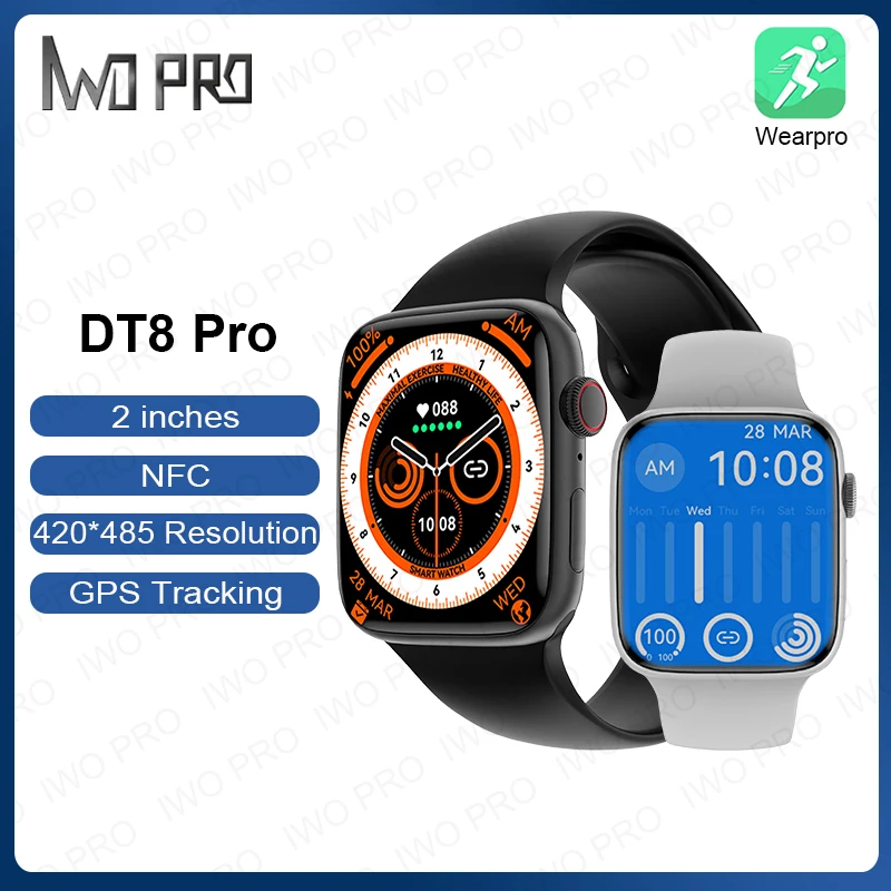 Смарт-часы IWO PRO 2023 DT8 Pro, 2 дюйма, HD экран, NFC GPS, трек серии 8, Bluetooth, звонок, водонепроницаемый, с игрой, для мужчин и женщин Smartwatc
Смарт-часы IWO PRO 2023 DT8 Pro, 2 дюйма, HD экран, NFC GPS, трек серии 8, Bluetooth, звонок, водонепроницаемый, с игрой, для мужчин и женщин Smartwatc