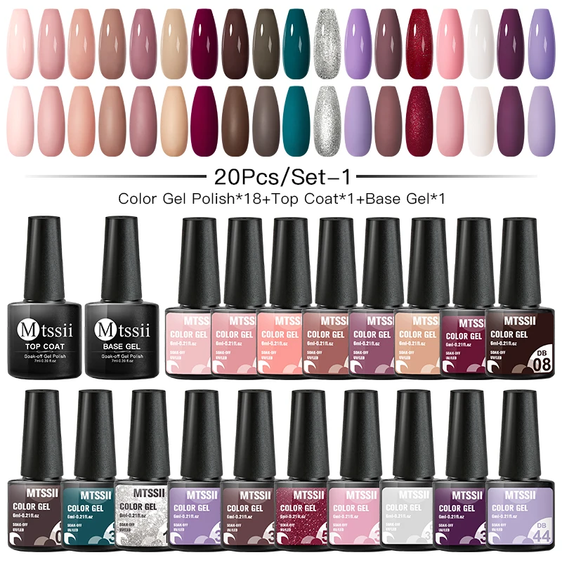 Mtssii 10/20Pcs Color Gel Nail Polish Set Glitter Sequins Nail Gel Soak Off UV Gel Semi Permanent Base Top Coat Nail Art Gel Kit
Mtssii 10/20Pcs Color Gel Nail Polish Set Glitter Sequins Nail Gel Soak Off UV Gel Semi Permanent Base Top Coat Nail Art Gel Kit