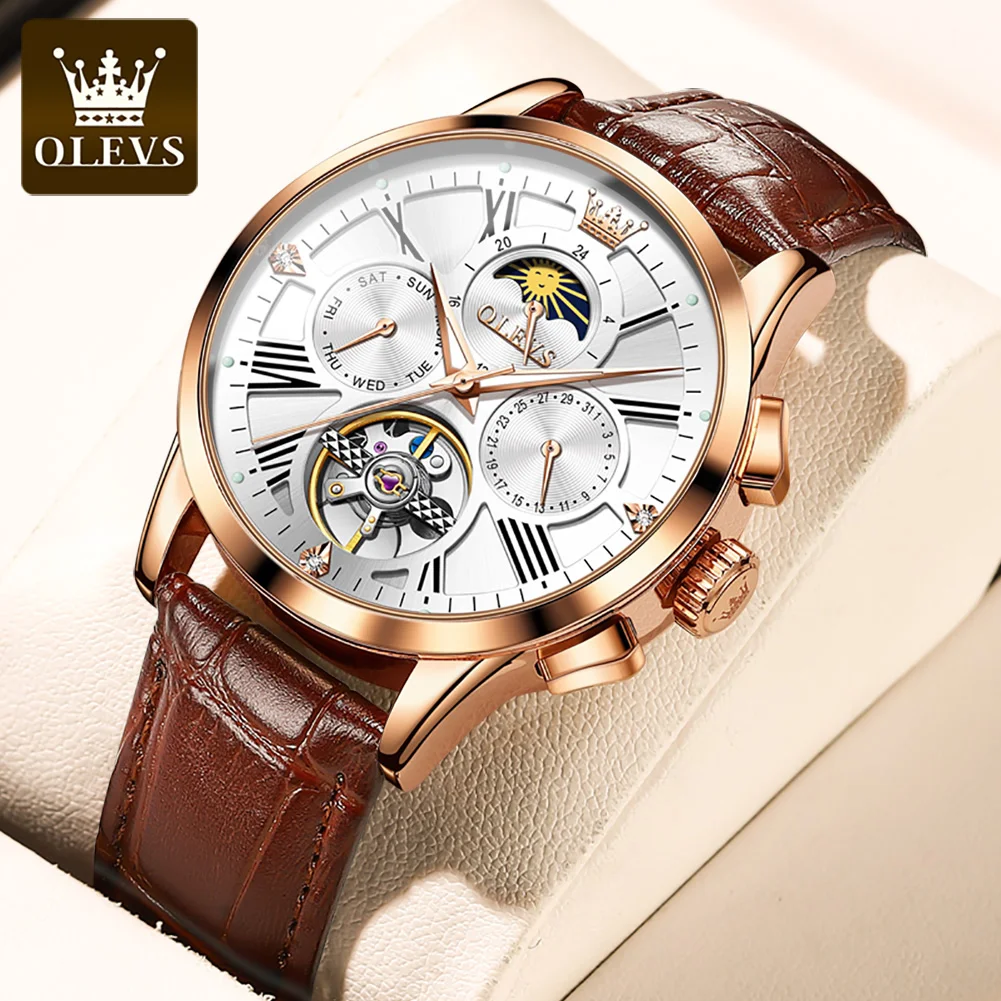 

OLEVS New Fashion Wristwatch for Men Automatic Mechanical Watch Waterproof Skeleton Hollow Out Male Watch Horloges Reloj Hombre
