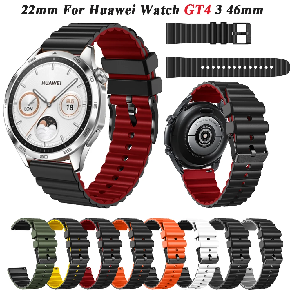 22mm Silicone Strap for HUAWEI WATCH GT 4 GT2 3 46mm/Watch 4 Pro/Watch Ultimate/Buds/GT3 GT 2 Pro Wristband Accessories Correa 
22mm Silicone Strap for HUAWEI WATCH GT 4 GT2 3 46mm/Watch 4 Pro/Watch Ultimate/Buds/GT3 GT 2 Pro Wristband Accessories Correa