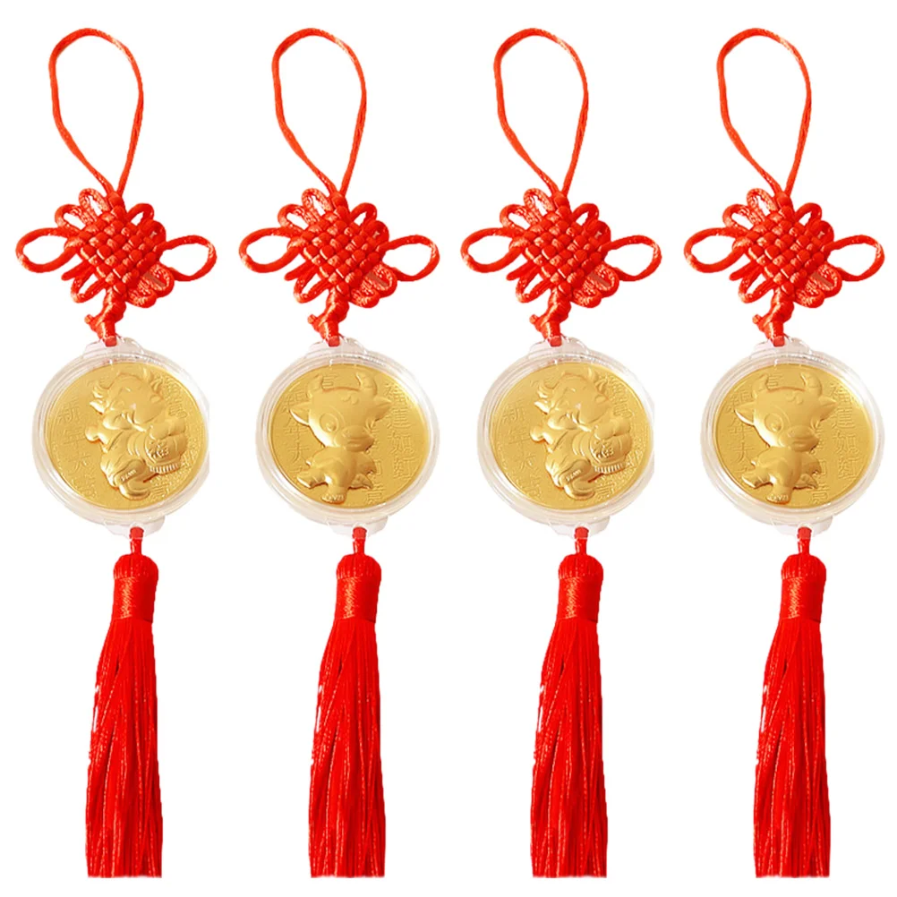 4pcs Chinese Knot for Wealth and Safe Success Chinese Zodiac Year of The Ox Year Car Interiors Hanging Charm Wind Chime Blessing
4pcs Chinese Knot for Wealth and Safe Success Chinese Zodiac Year of The Ox Year Car Interiors Hanging Charm Wind Chime Blessing