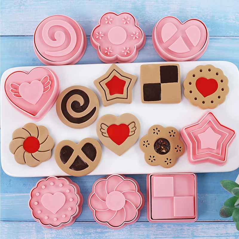 New 8Pcs Sandwich Jam Cookie Cutter Cartoon Chocolate Sauce Biscuit Making Mould Fondant Embosser Stamps Cake Decorating Tools
New 8Pcs Sandwich Jam Cookie Cutter Cartoon Chocolate Sauce Biscuit Making Mould Fondant Embosser Stamps Cake Decorating Tools