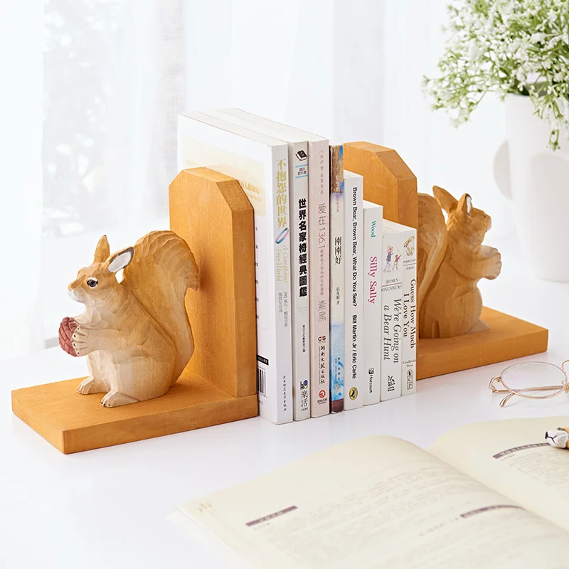 Modern Wooden Carving Squirrel Bookend Crafts Study Room Decoration Cute Animal Bookend Squirrel Sculpture Gift Home Decoration
Modern Wooden Carving Squirrel Bookend Crafts Study Room Decoration Cute Animal Bookend Squirrel Sculpture Gift Home Decoration
