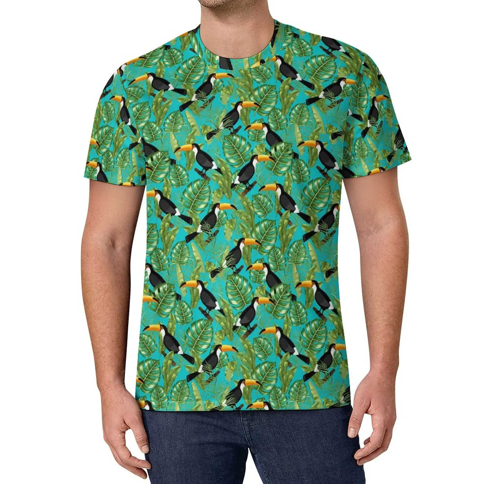 Tropical Birds Print T-Shirt Green Leaves Trending T Shirts Short Sleeve Custom Tshirt Funny Big Size Top Tees
Tropical Birds Print T-Shirt Green Leaves Trending T Shirts Short Sleeve Custom Tshirt Funny Big Size Top Tees