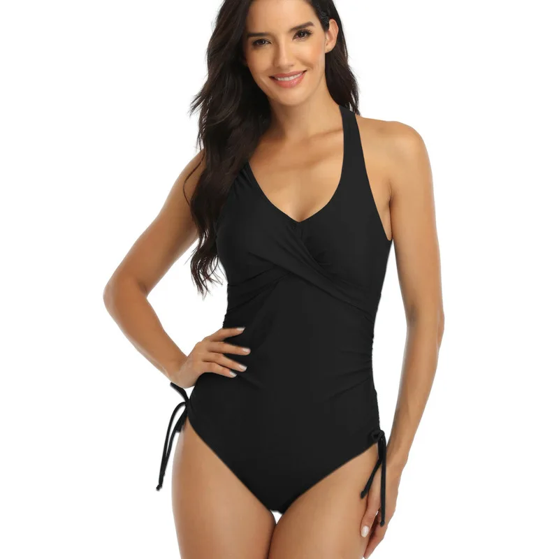 Summer Solid Color Drawstring One-piece Swimsuit Women Wine Red Swimwear Black Blue Sleeveless Backless Casual Fashion Beachwear
Summer Solid Color Drawstring One-piece Swimsuit Women Wine Red Swimwear Black Blue Sleeveless Backless Casual Fashion Beachwear