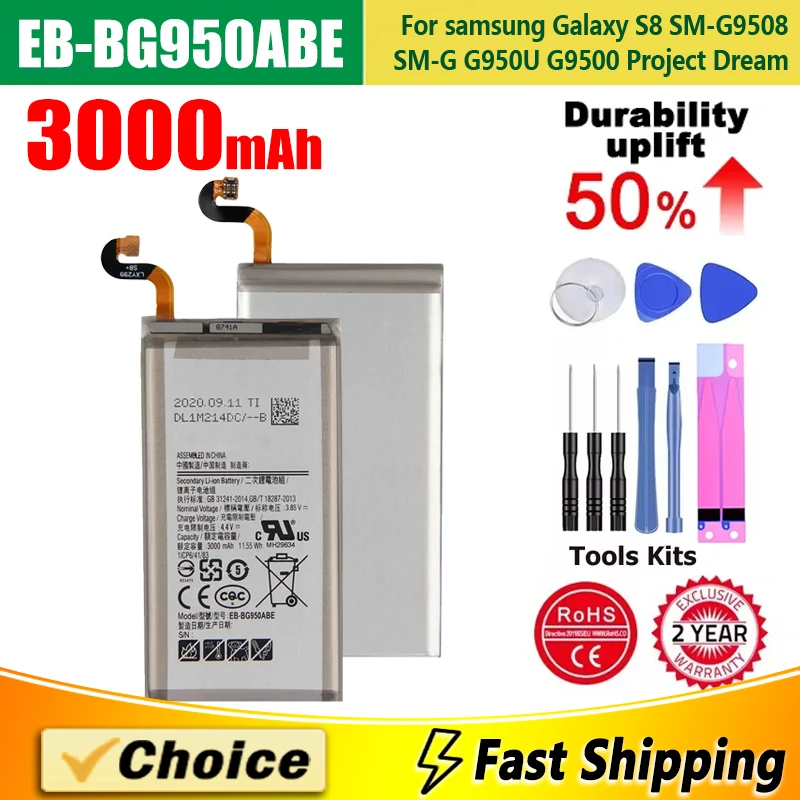 EB-BG950ABE/ABA Новый Сменный литиевый аккумулятор для телефона + инструмент Samsung GALAXY S8