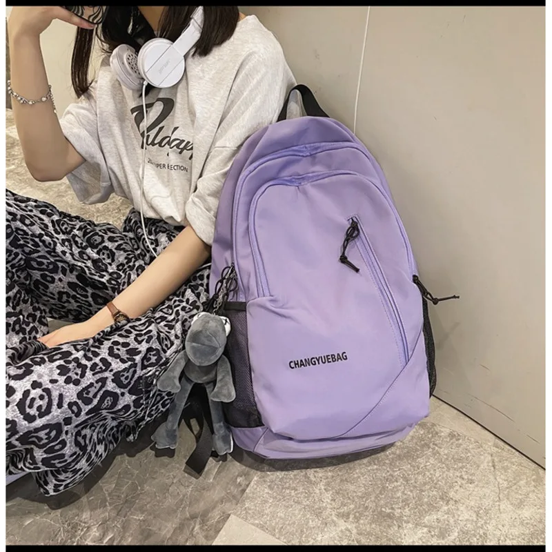 Однотонный женский дорожный рюкзак, вместительные ранцы для учеников младшей и старшей школы, простые Стильные рюкзаки для подростков, мал... 
Однотонный женский дорожный рюкзак, вместительные ранцы для учеников младшей и старшей школы, простые Стильные рюкзаки для подростков, мал...