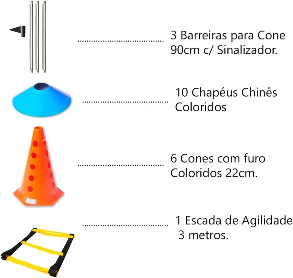 Functional Agility 3-1 Agility Nylon + 6 Cones with Colorful Hole + 10 Chines Hat + 3 Barriers with Signalling
Functional Agility 3-1 Agility Nylon + 6 Cones with Colorful Hole + 10 Chines Hat + 3 Barriers with Signalling