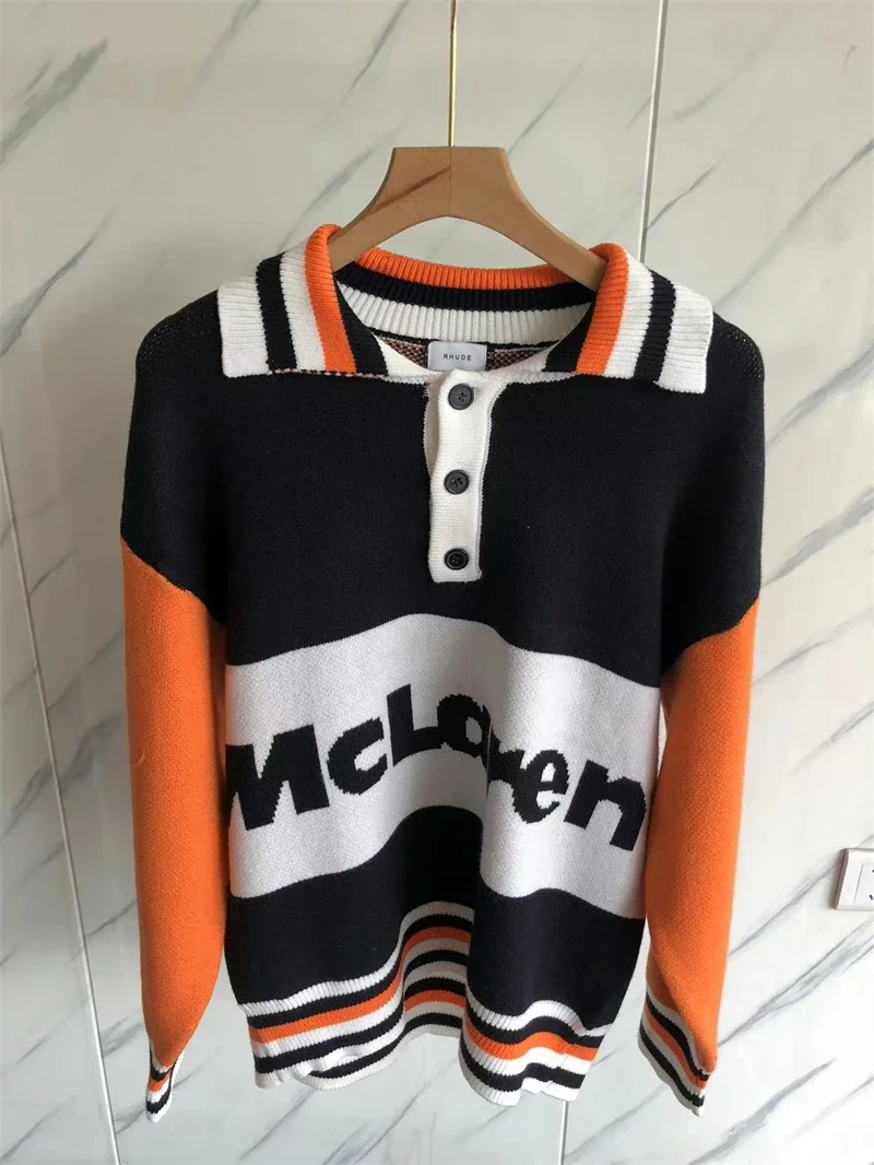 New Patchwork Rhude Standing Collar Jacquard Sweater Men Women 1:1 Best Quality Oversized Orange Sweatshirts Jaqueta
New Patchwork Rhude Standing Collar Jacquard Sweater Men Women 1:1 Best Quality Oversized Orange Sweatshirts Jaqueta
