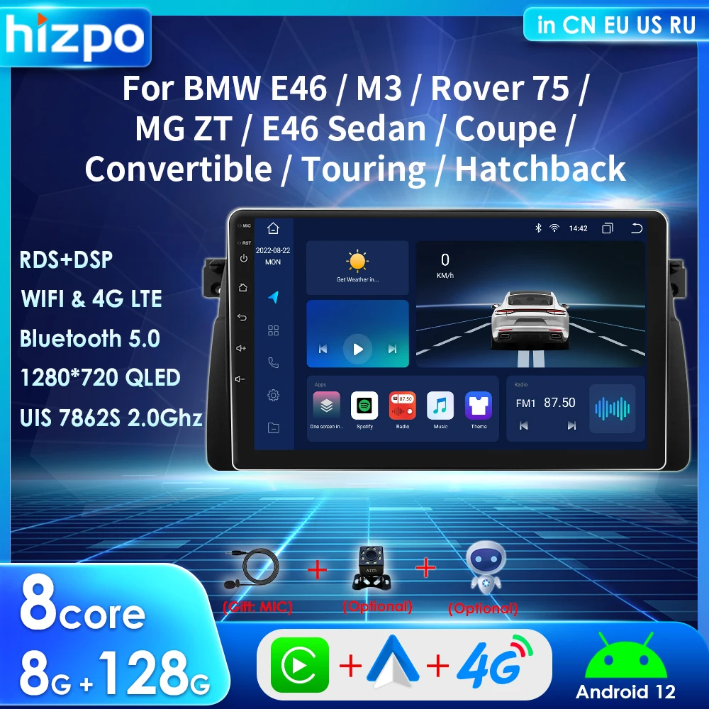 Автомагнитола Hizpo 2 Din, мультимедийный плеер на Android UIS7862S, для BMW E46 M3 Rover 75 MG ZT Coupe Sedan, GPS BT DSP RDS, без DVD
Автомагнитола Hizpo 2 Din, мультимедийный плеер на Android UIS7862S, для BMW E46 M3 Rover 75 MG ZT Coupe Sedan, GPS BT DSP RDS, без DVD