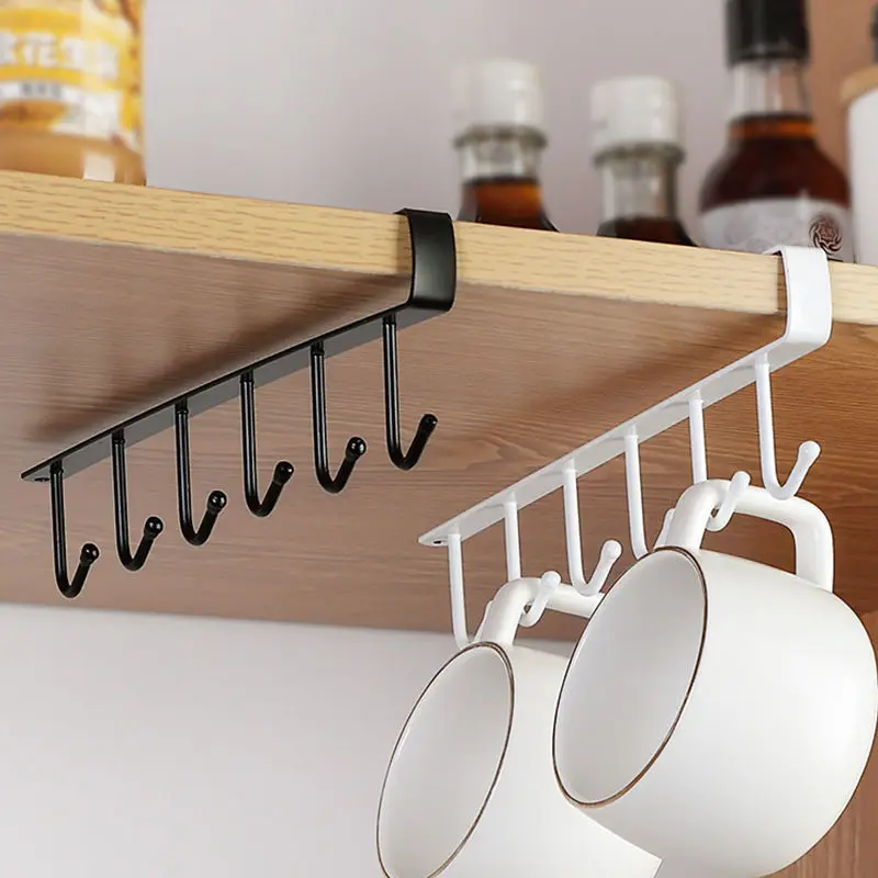 Cup Holder Under Cabinet 6 Hooks Coffee Mug Rack Hanger No-Punching Multipurpose for 0.8In Thickness Shelf Kitchen Utensil Hook
Cup Holder Under Cabinet 6 Hooks Coffee Mug Rack Hanger No-Punching Multipurpose for 0.8In Thickness Shelf Kitchen Utensil Hook