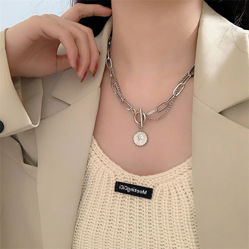 YACHU Trendy Round Portrait Pendant Necklace for Women Multilayer Silver Choker Layered Necklace Fashion Hip Hop Jewelry
YACHU Trendy Round Portrait Pendant Necklace for Women Multilayer Silver Choker Layered Necklace Fashion Hip Hop Jewelry