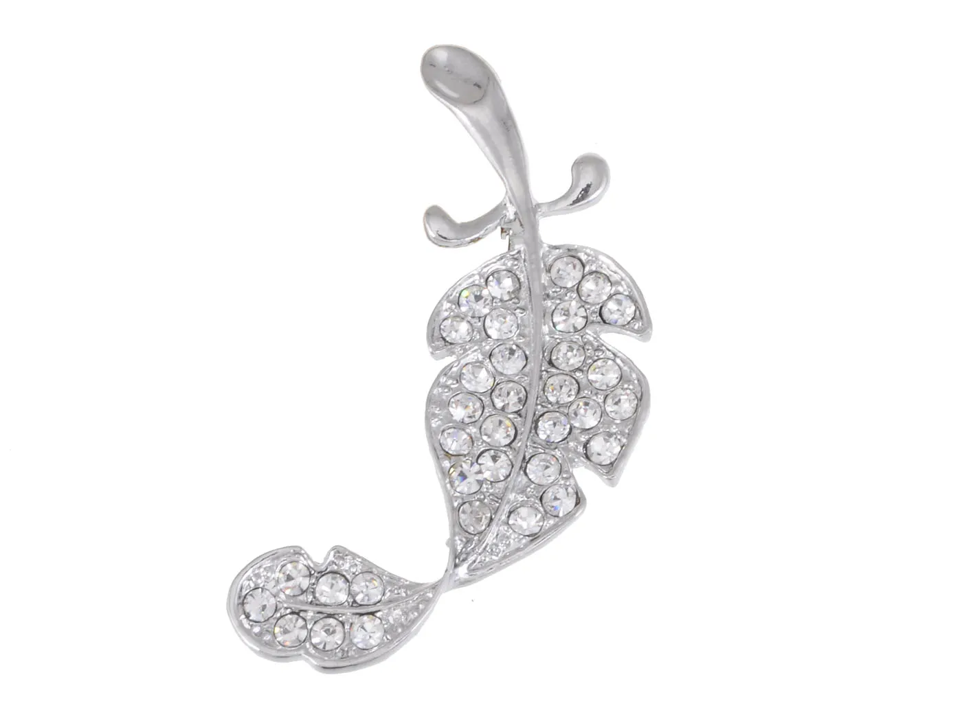 Silvery Tone Clear Crystal Rhinestone Winter Fallen Twisted Small Leaf Brooch Pin
Silvery Tone Clear Crystal Rhinestone Winter Fallen Twisted Small Leaf Brooch Pin